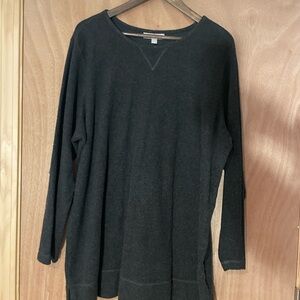Woman Within Dark Gray Crewneck Sweater